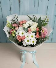 Букет цветов из:  Розы, Лизиантусы и Хризантемы в Мочилы