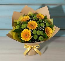 Букет цветов из:  Герберы и Хризантемы в Мочилы
