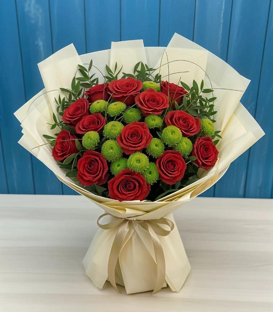 Букет цветов из: Розы и Хризантемы в Мочилы