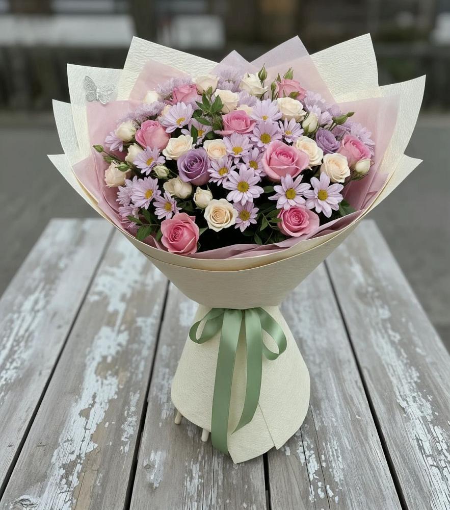Букет цветов из: Розы и Хризантемы в Мочилы